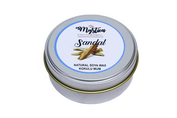 Mystica - Soya Wax Mum Kokulu Tenekede Sandal (1)